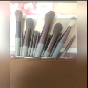 12 pc Professional Makup Brushes For a Flawless Application Carry/Travel Case